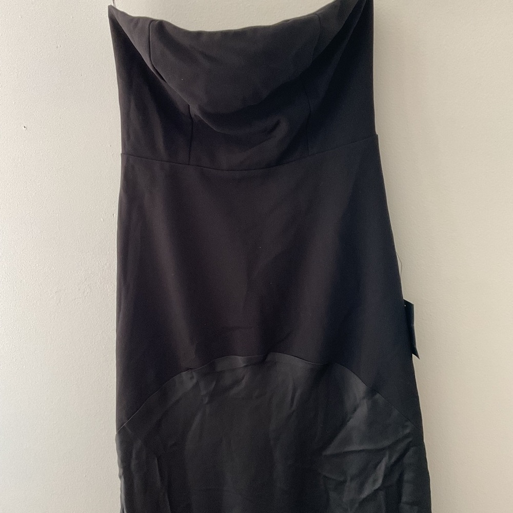 Lulus Compelling Style Black Strapless A-Line Maxi Crepe/Satin Maxi Dress NWT M - Picture 6 of 15